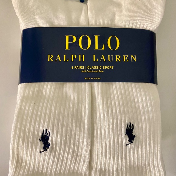 Polo by Ralph Lauren 6pk white socks.NWT - Picture 3 of 5